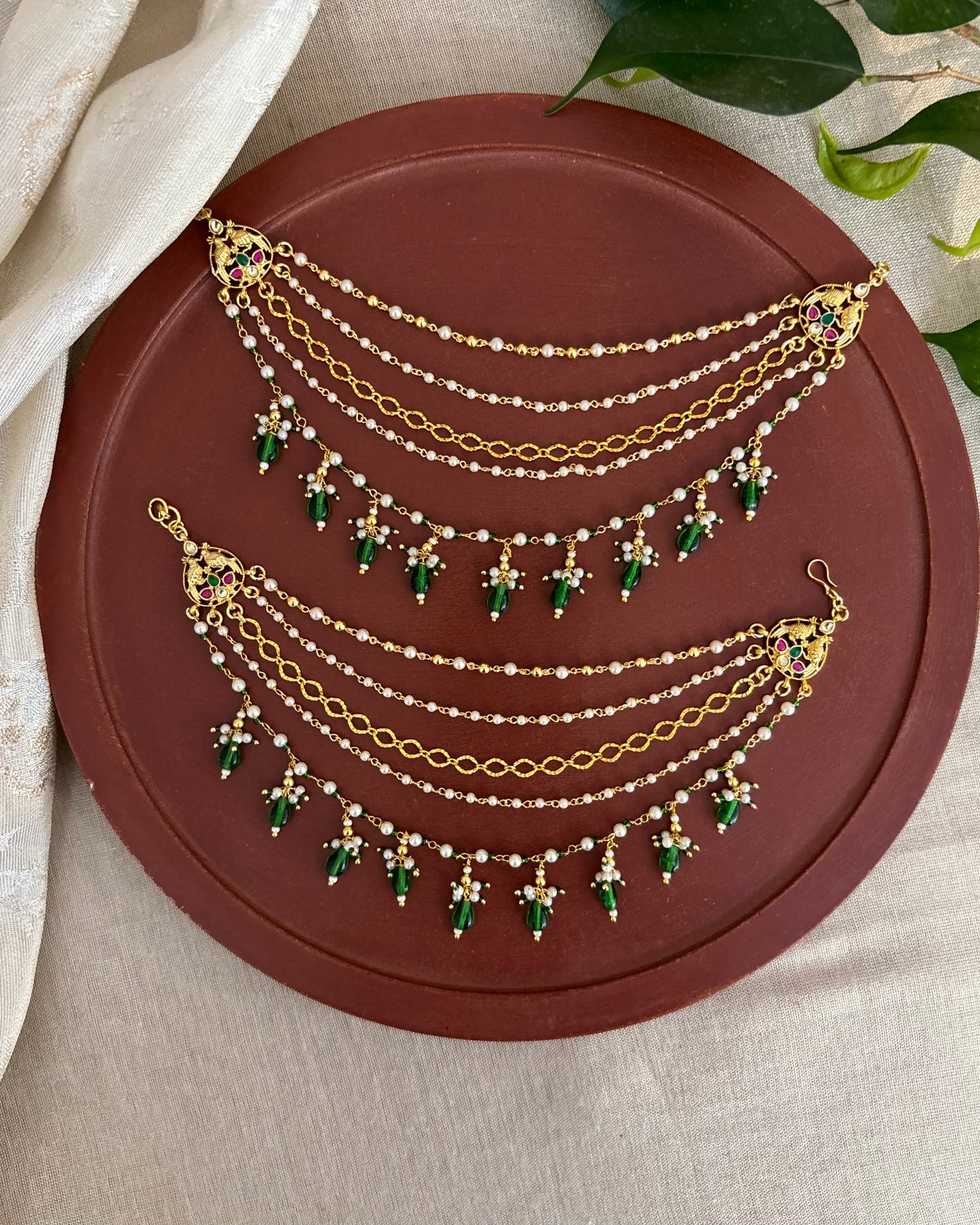 Statement Kundan Ear Chain  | EC155