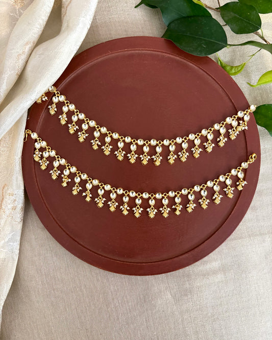 Handcrafted Pachi Kundan Anklets | AN010