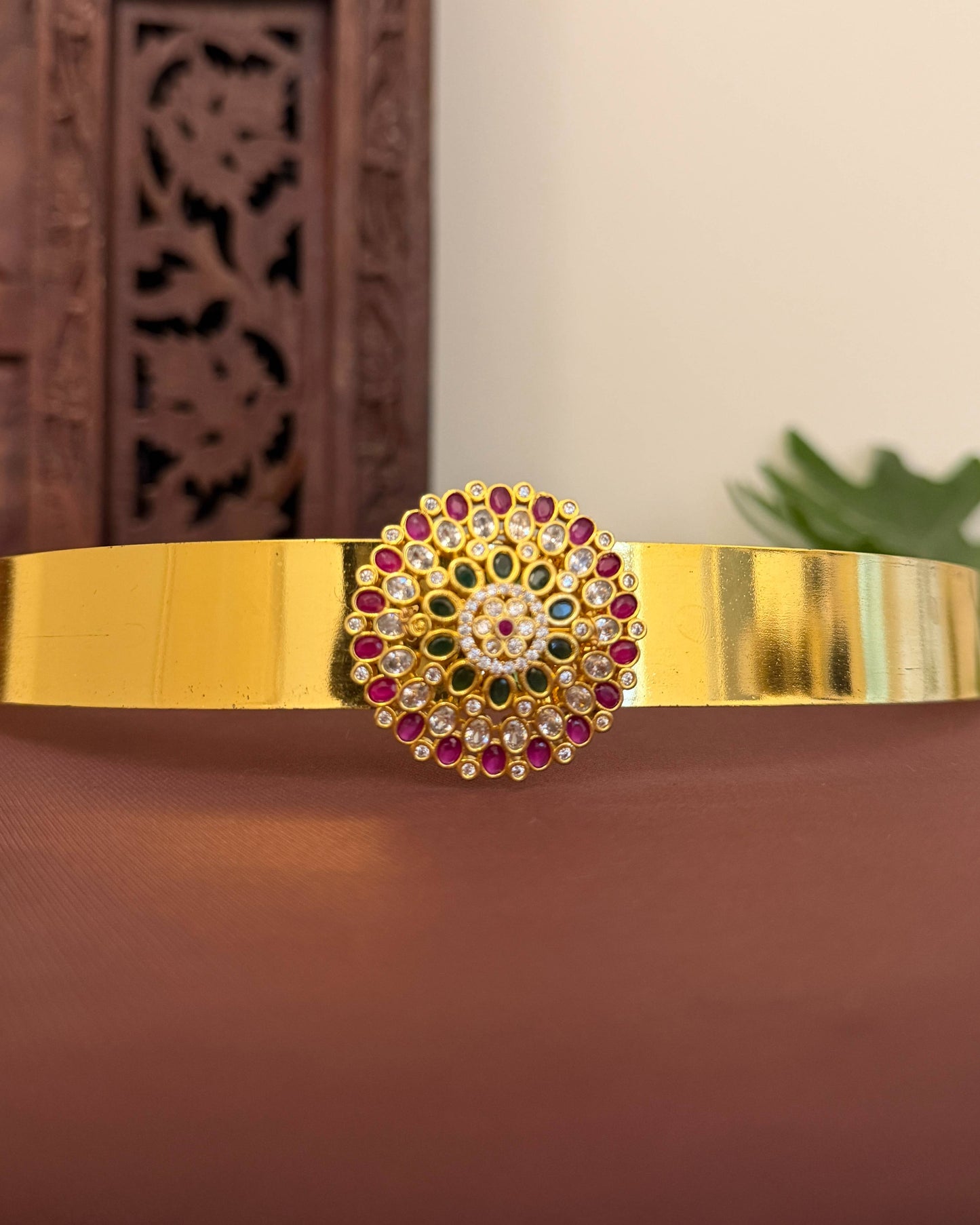 Jadau Kundan Minimal Hip Belt For Kids with Adjustable Multi-Hook Closure | WB034