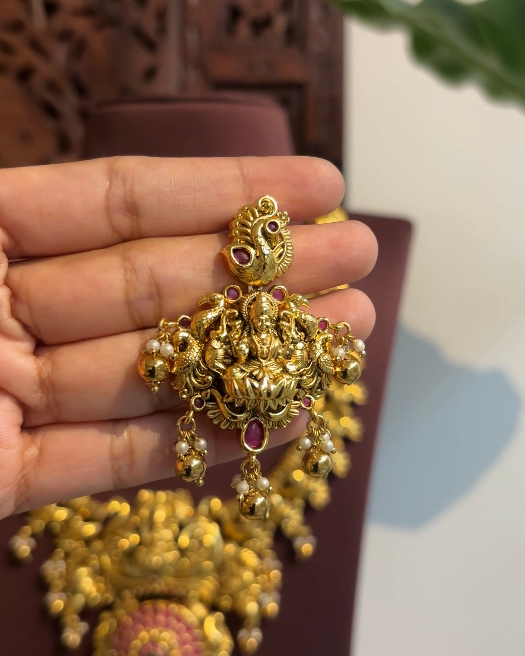 Antique Lakshmi Necklace Set - Statement Piece | NC268