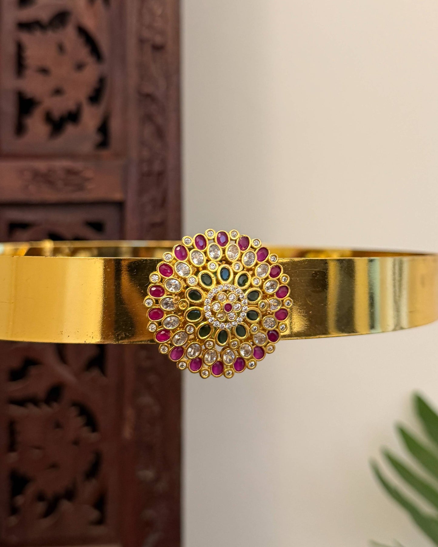 Jadau Kundan Minimal Hip Belt For Kids with Adjustable Multi-Hook Closure | WB034