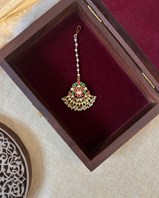 Floral Jadau Maang Tikka | Multi Colour | MT269