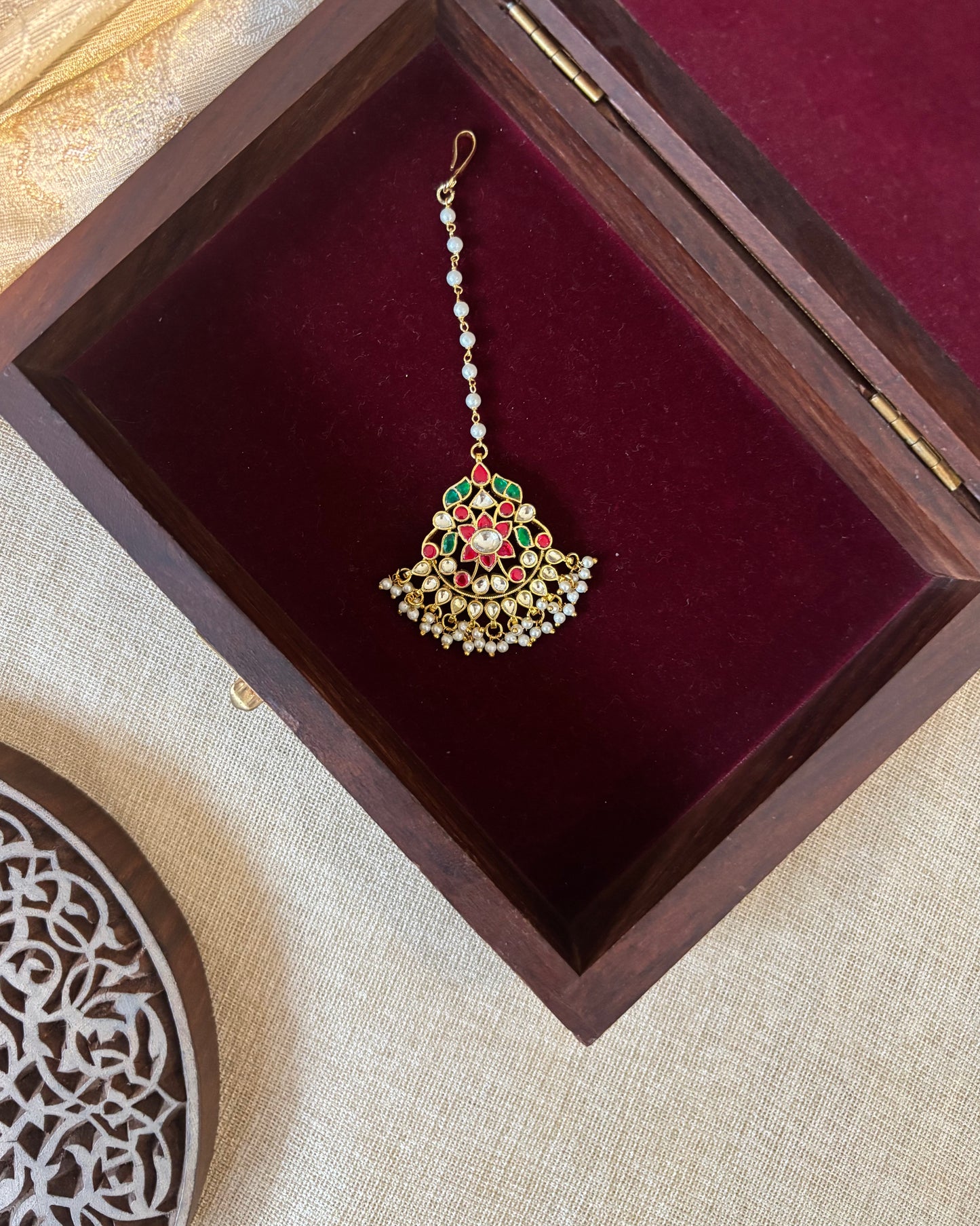 Floral Jadau Maang Tikka | Multi Colour | MT269
