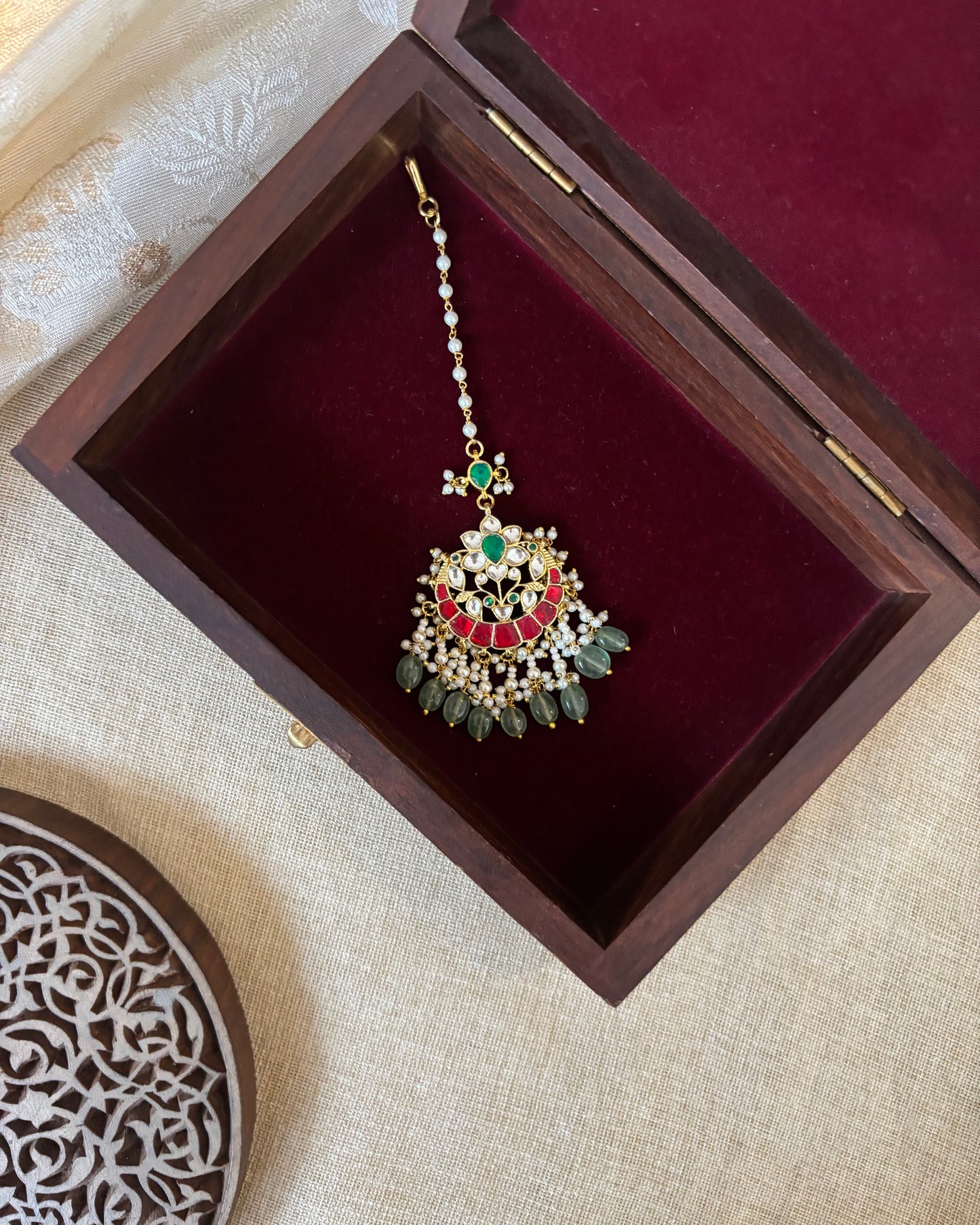 Floral Jadau Maang Tikka | Multi Colour | MT266