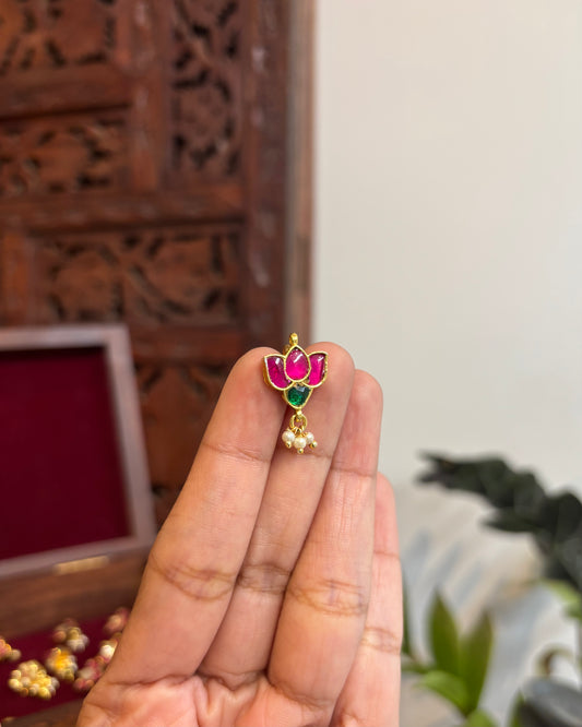 Lotus Multicolor Minimal Floral Clip On Nosepin | NP087
