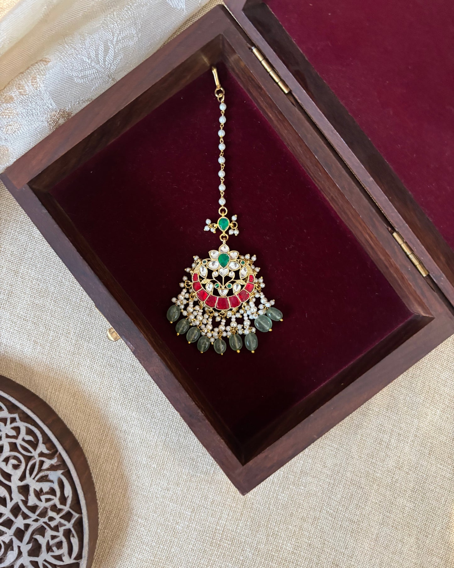 Floral Jadau Maang Tikka | Multi Colour | MT266