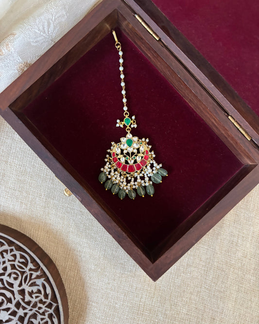 Floral Jadau Maang Tikka | Multi Colour | MT266