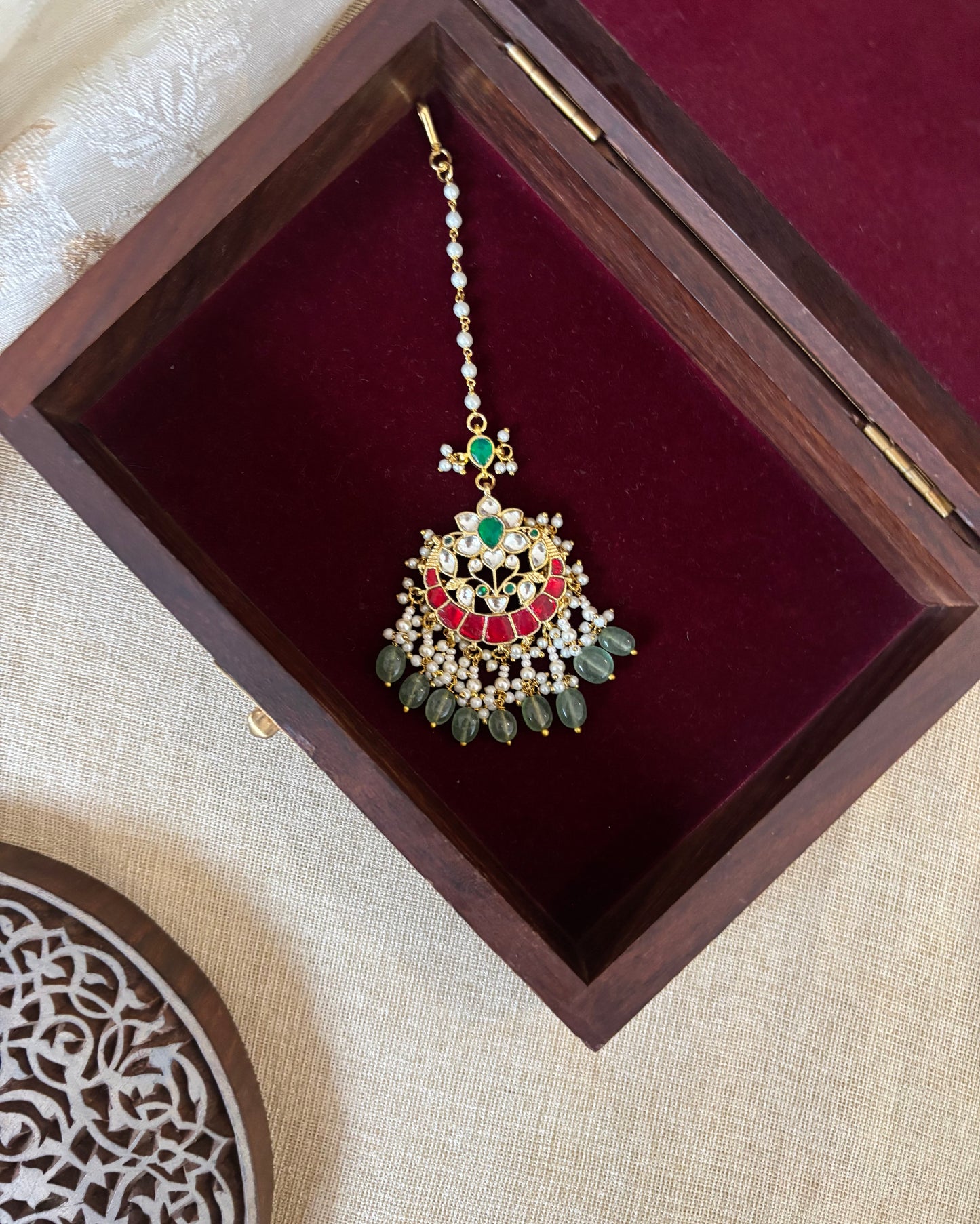 Floral Jadau Maang Tikka | Multi Colour | MT266