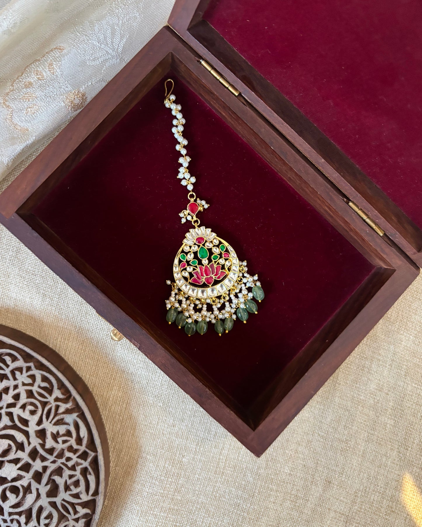Lotus Jadau Kundan Maang Tikka | MT271