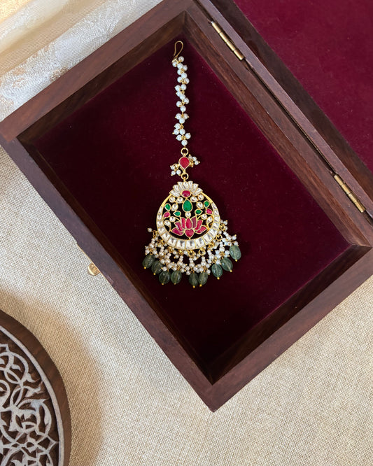 Lotus Jadau Kundan Maang Tikka | MT271