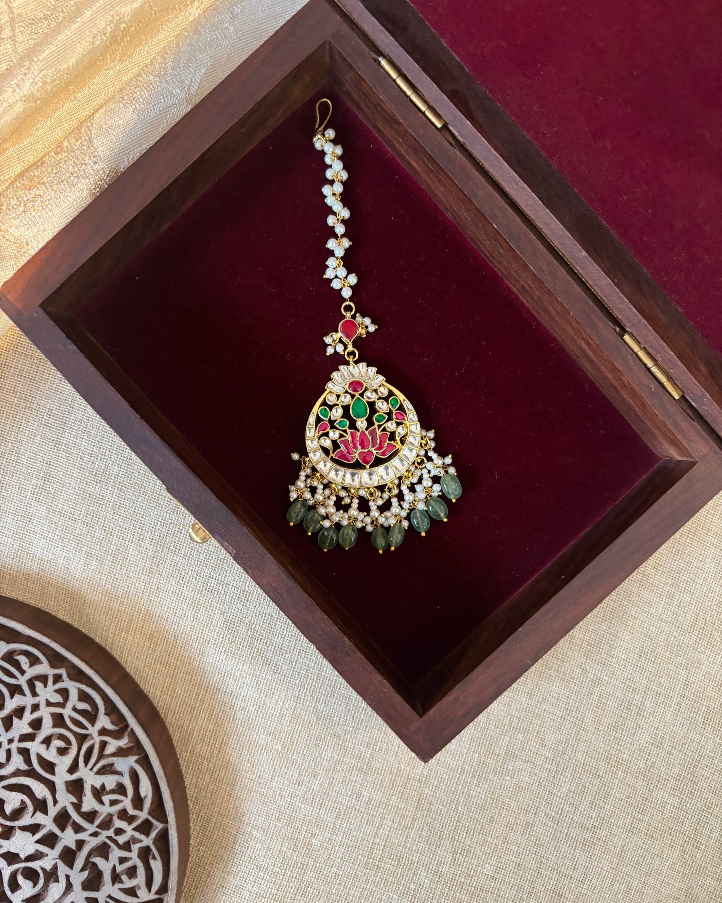 Lotus Jadau Kundan Maang Tikka | MT271