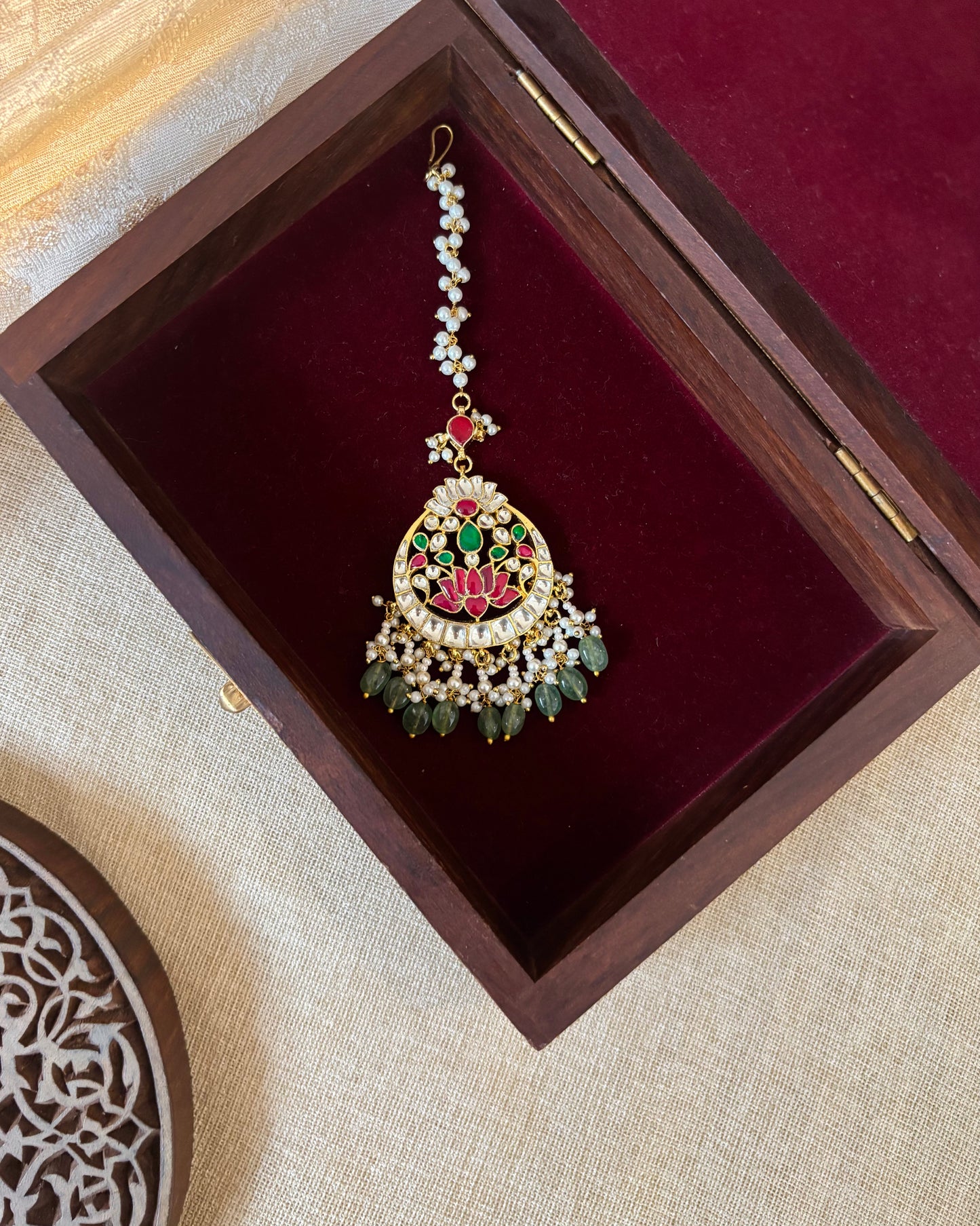 Lotus Jadau Kundan Maang Tikka | MT271