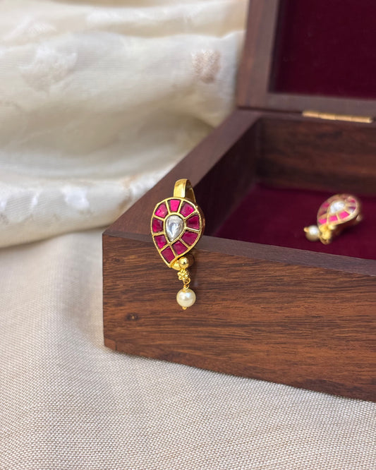 Gold-Plated Jadau Kundan Mango Hair Pin | HA090