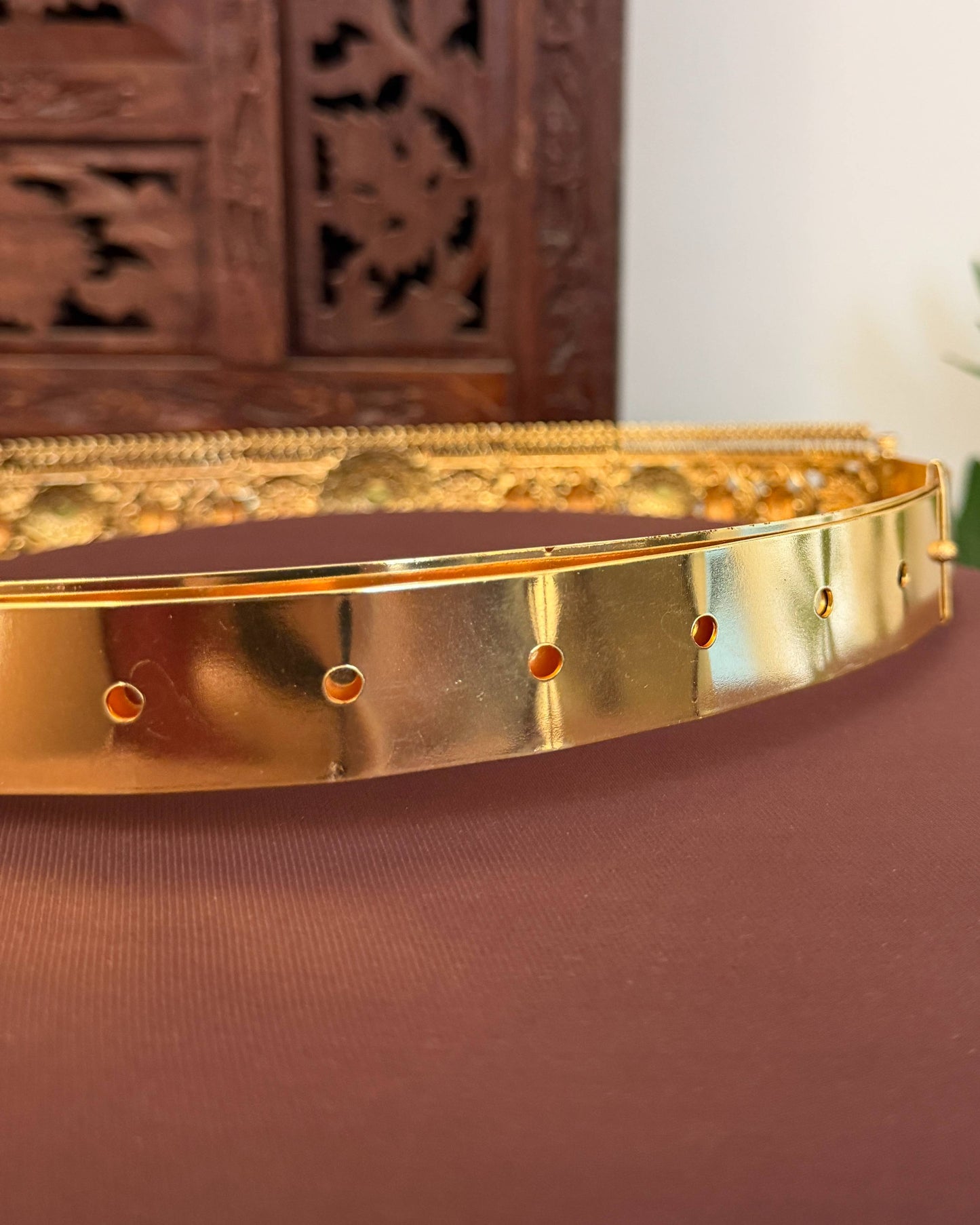 Floral Jadau Kundan Hip Belt with Adjustable Multi-Hook Closure | WB030