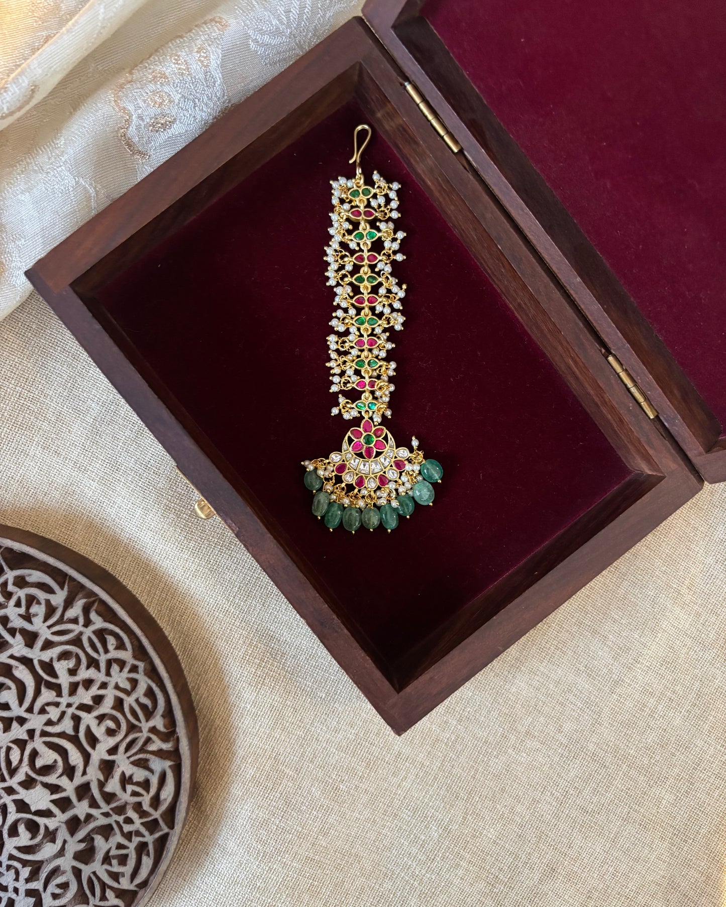 Floral Jadau Kundan Maang Tikka | MT288