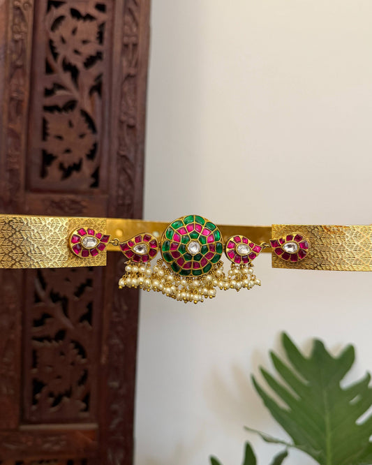 Floral Jadau Kundan Hip Belt  | WB031