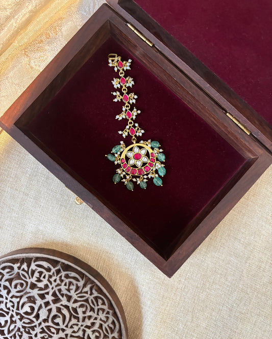 Floral Jadau Kundan Maang Tikka | MT287