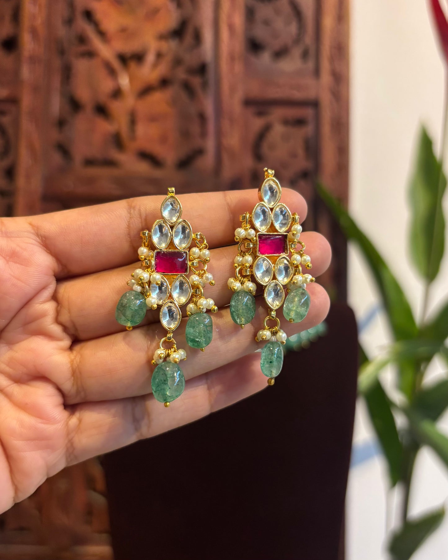 Multicolor Kundan Choker Set with Earrings| NC162