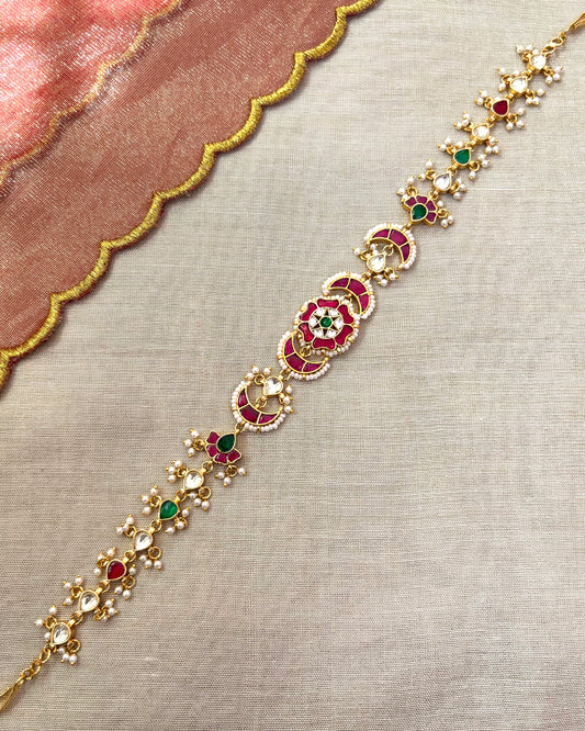 Multi-Color Floral Kundan Choker | Handmade Gold Plated | CH005