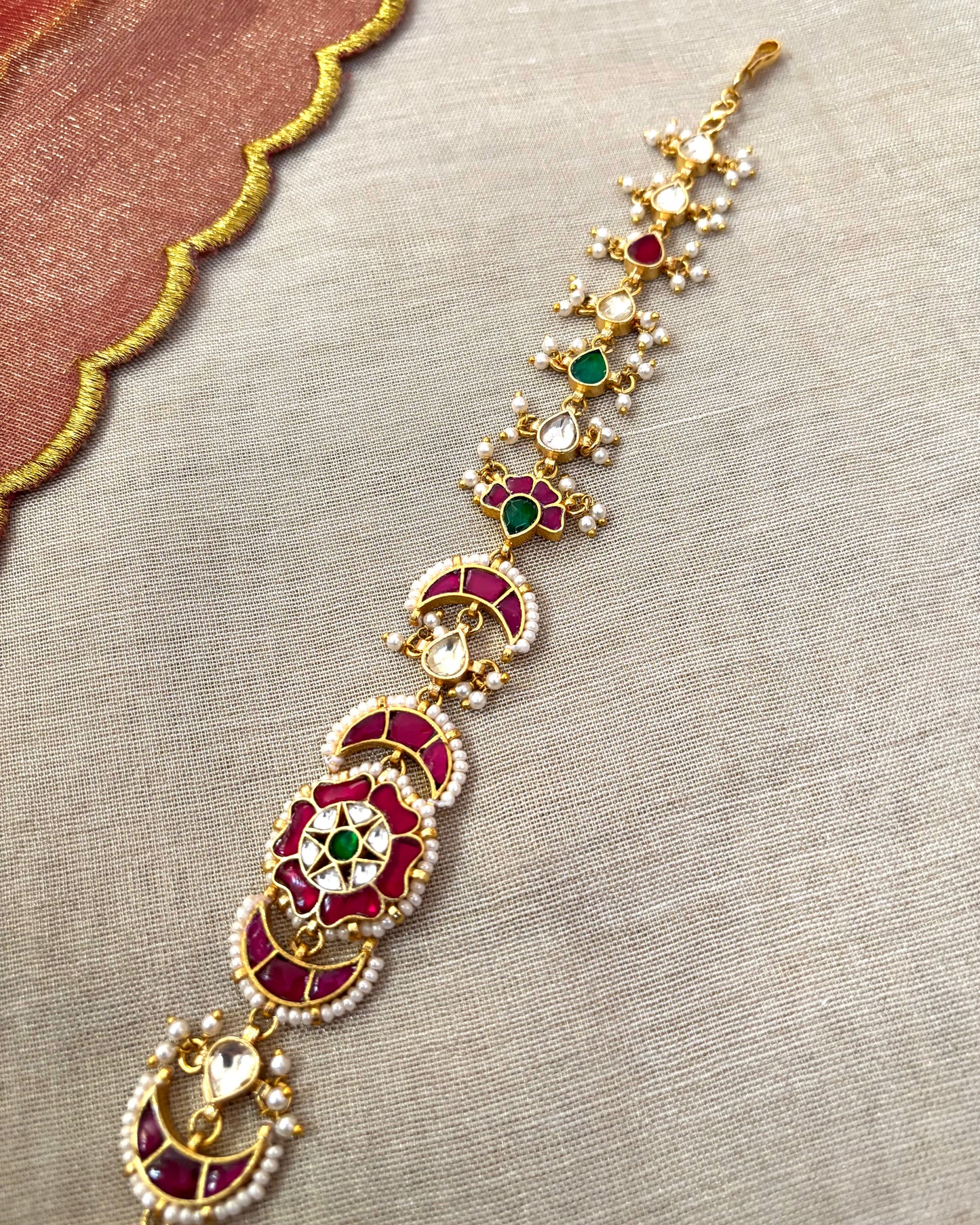 Multi-Color Floral Kundan Choker | Handmade Gold Plated | CH005