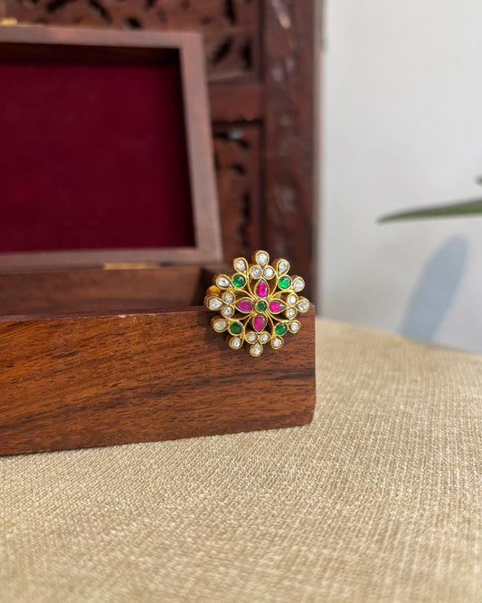 Jadau Kundan Adjustable Rings| Multi Colour | RG006