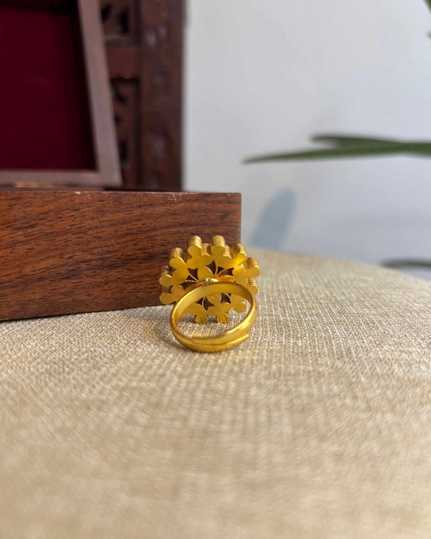 Jadau Kundan Adjustable Rings| Multi Colour | RG006