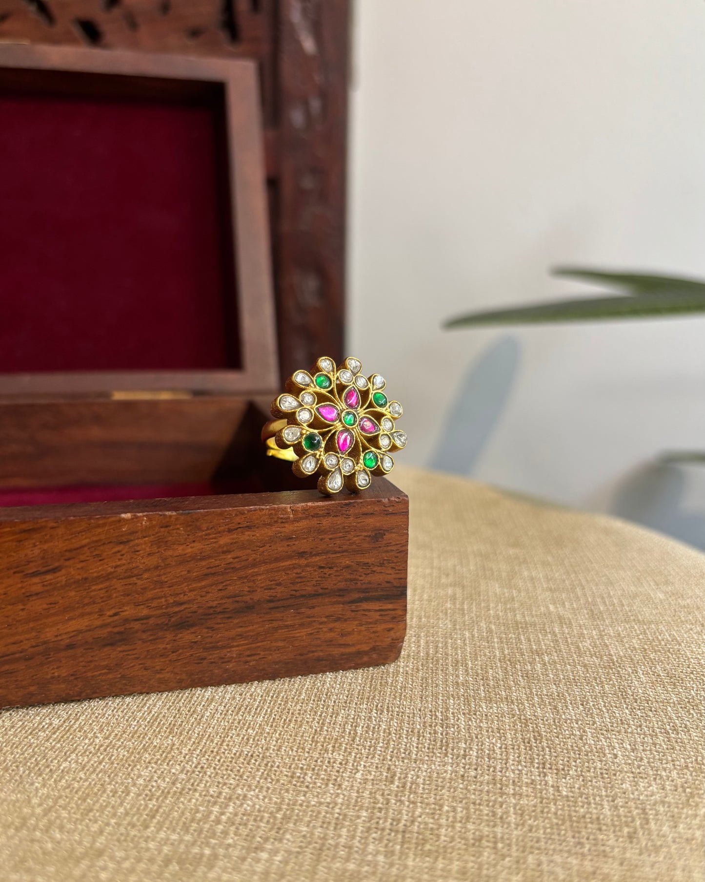 Jadau Kundan Adjustable Rings| Multi Colour | RG006
