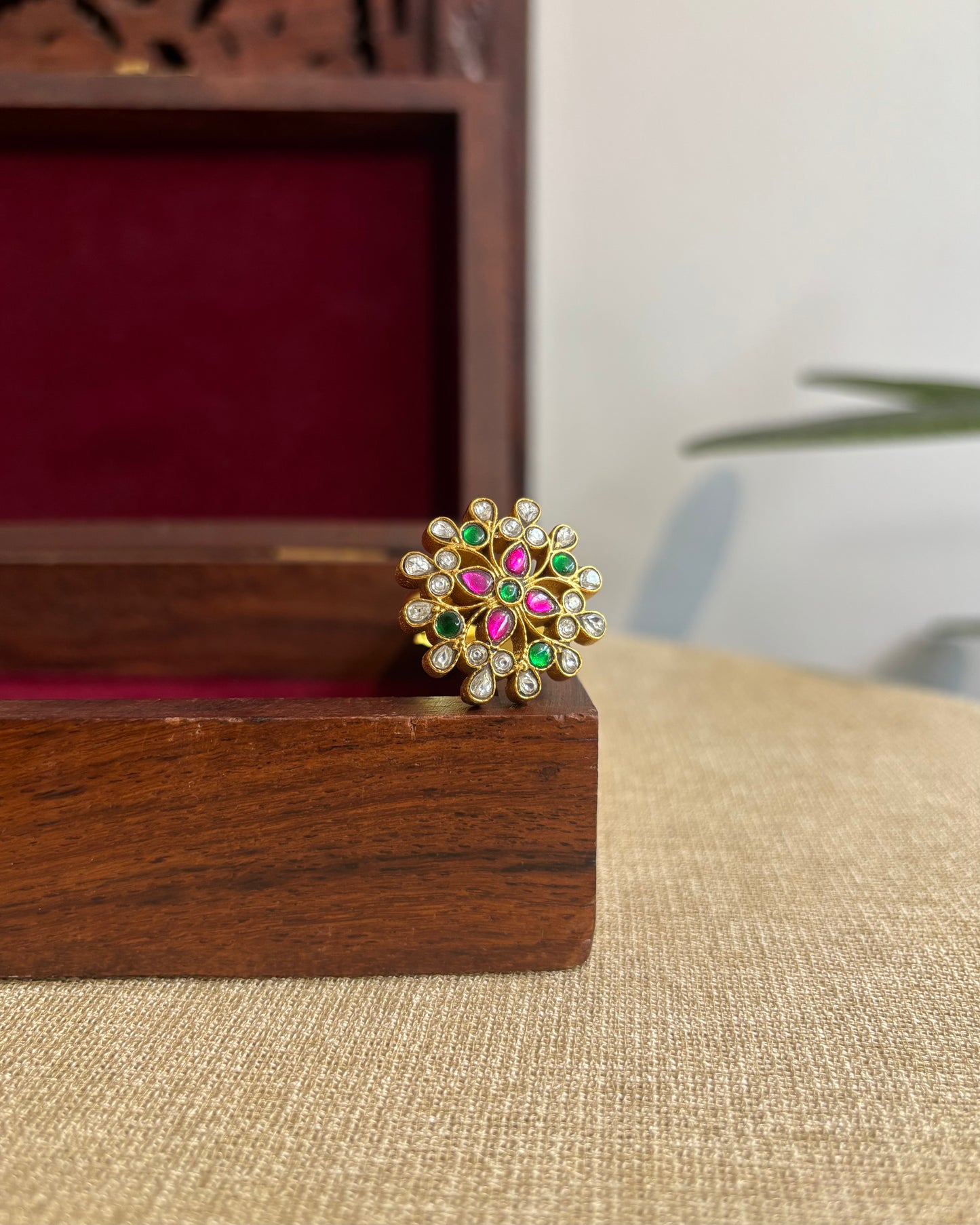 Jadau Kundan Adjustable Rings| Multi Colour | RG006