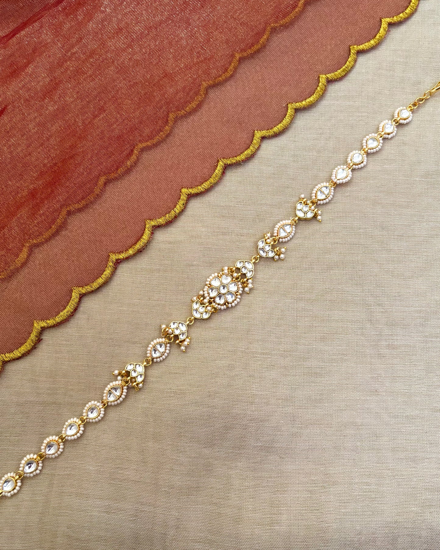 White Floral Kundan Choker | Gold Plated | NC048