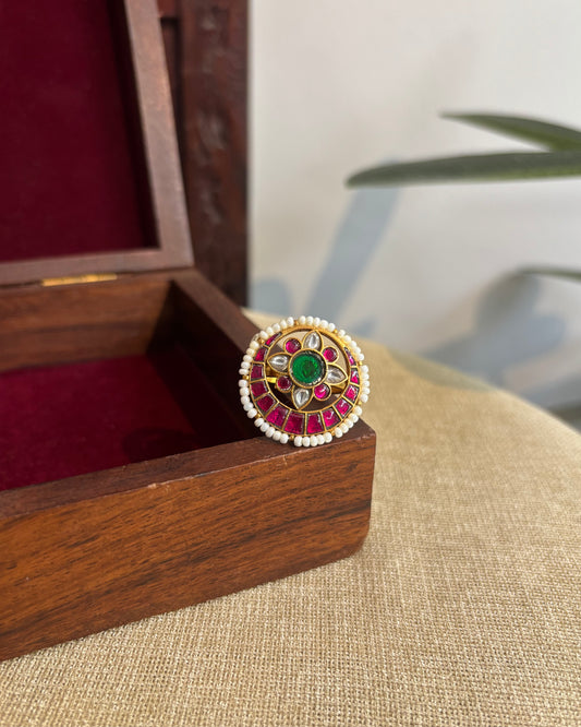 Jadau Kundan Adjustable Rings| Multi Colour | RG007
