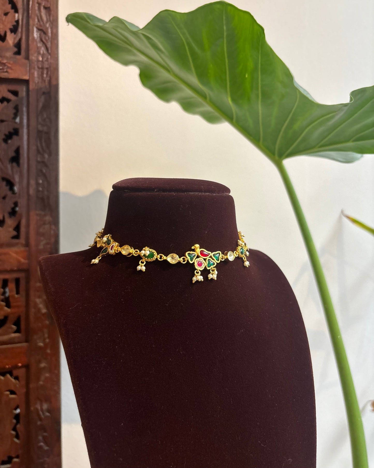 Festive Bird Kundan Choker | Multifunctional Statement Jewellery| NC272