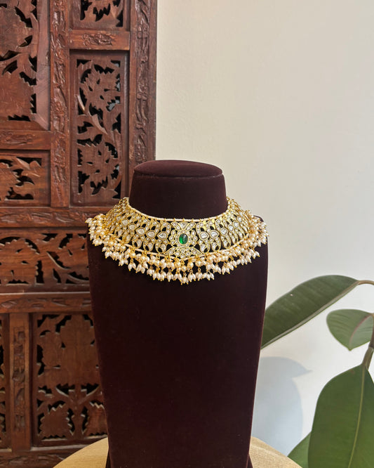 Bridal Jadau Kundan Peacock Choker Necklace | NC365
