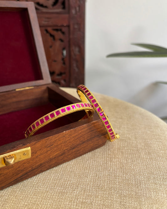 Pink Jadau Kundan Bangles | BA073 | BA074