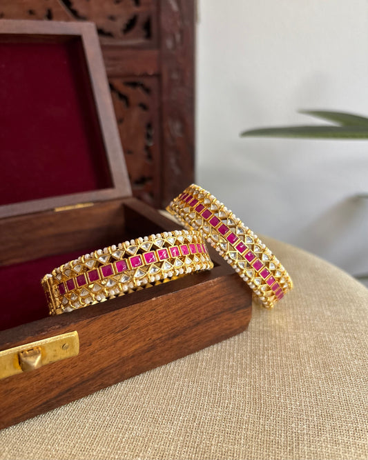 Ruby White Jadau Kundan Bangles | BA079 | BA80 | BA81