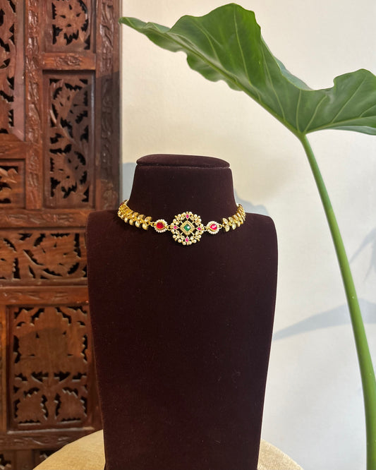 Regal Floral Statement Choker – Multifunctional Jewellery| NC275