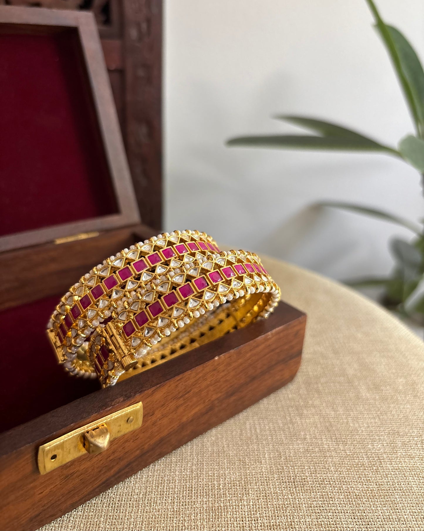 Ruby White Jadau Kundan Bangles | BA079 | BA80 | BA81