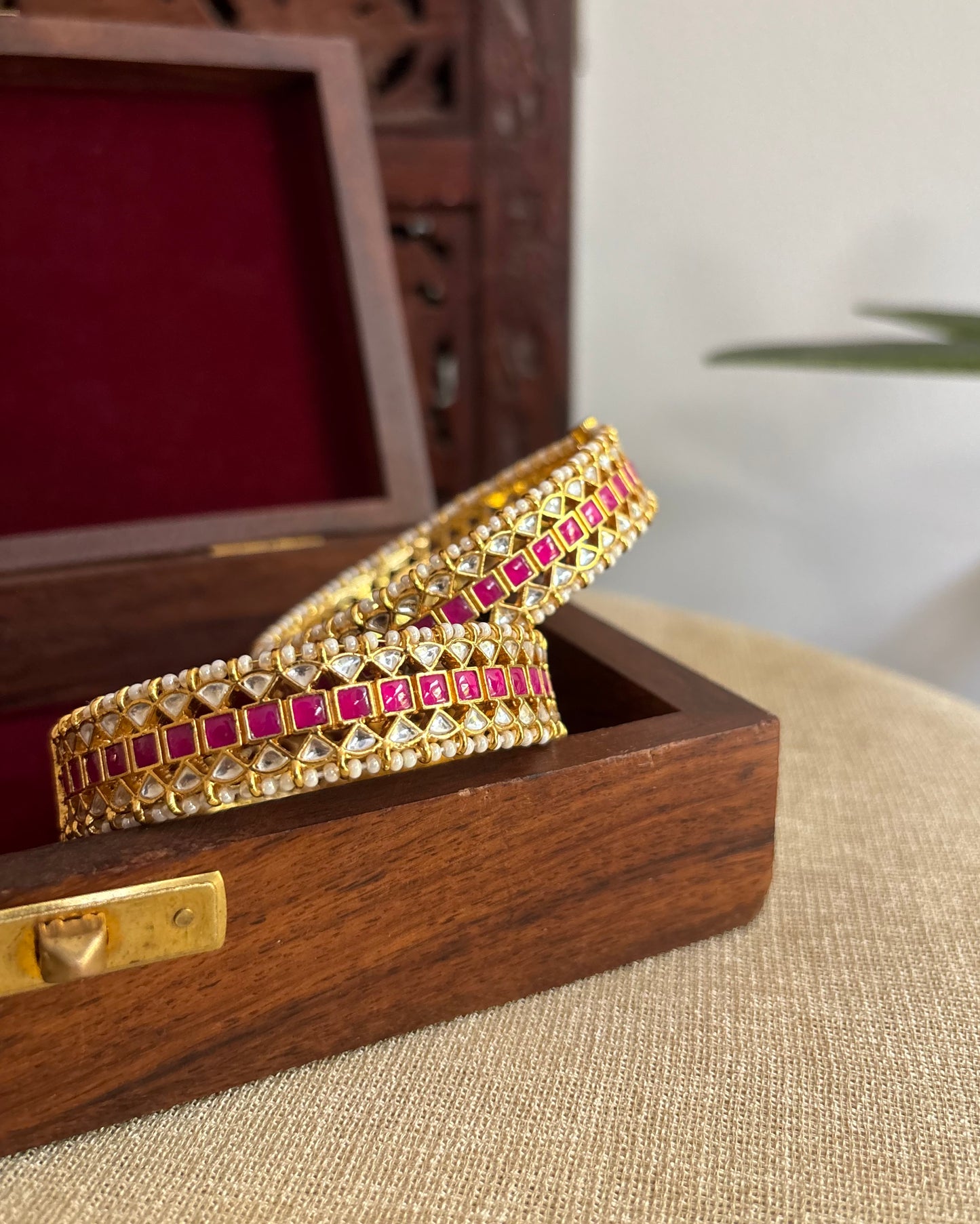 Ruby White Jadau Kundan Bangles | BA079 | BA80 | BA81