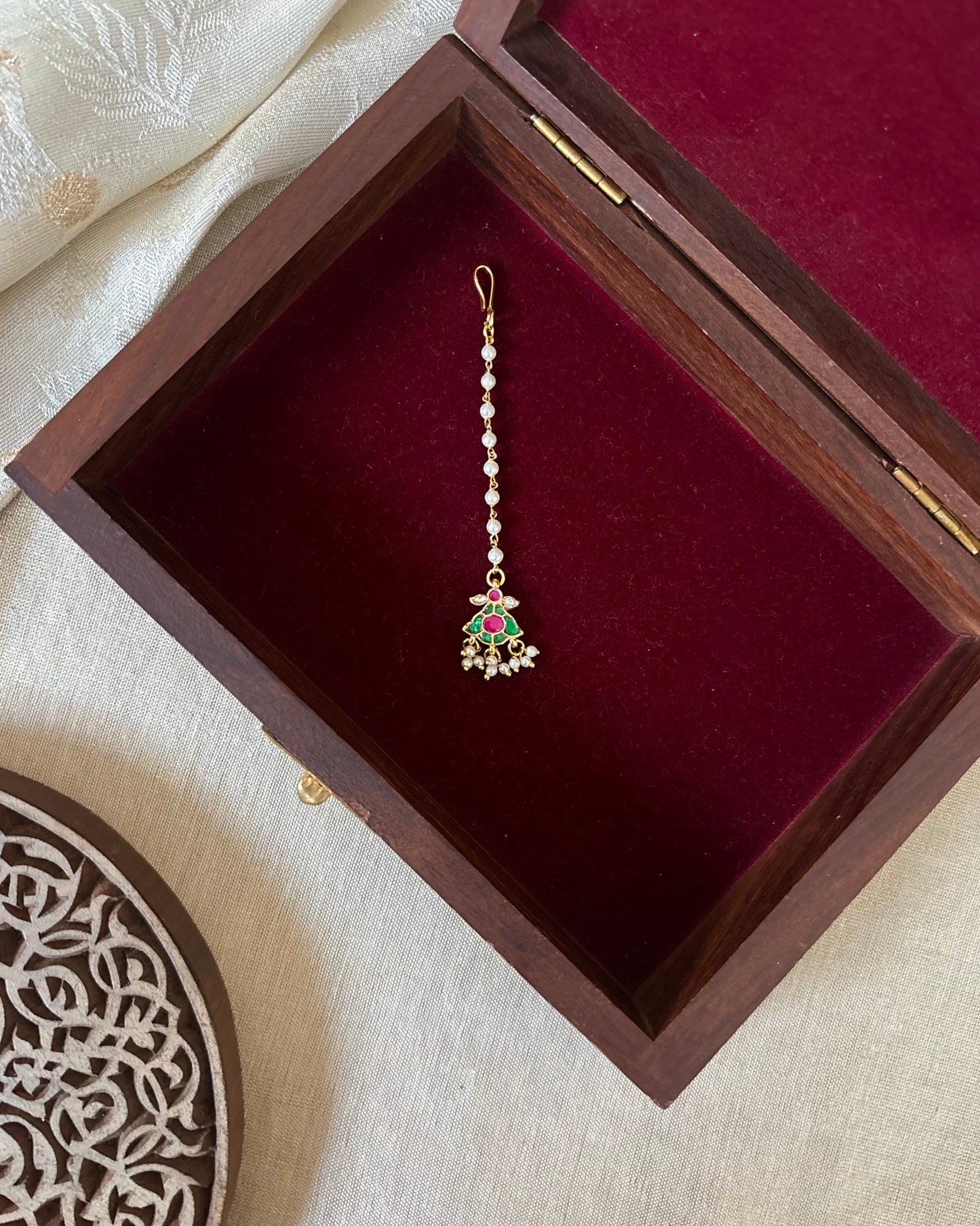 Floral Jadau Maang Tikka | Multicolour | MT281