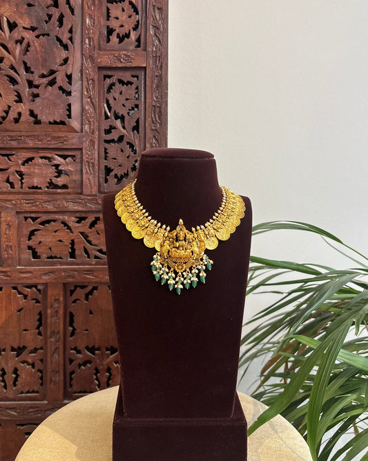 Antique Kaasu Necklace with Laksmi Pendant | NC367