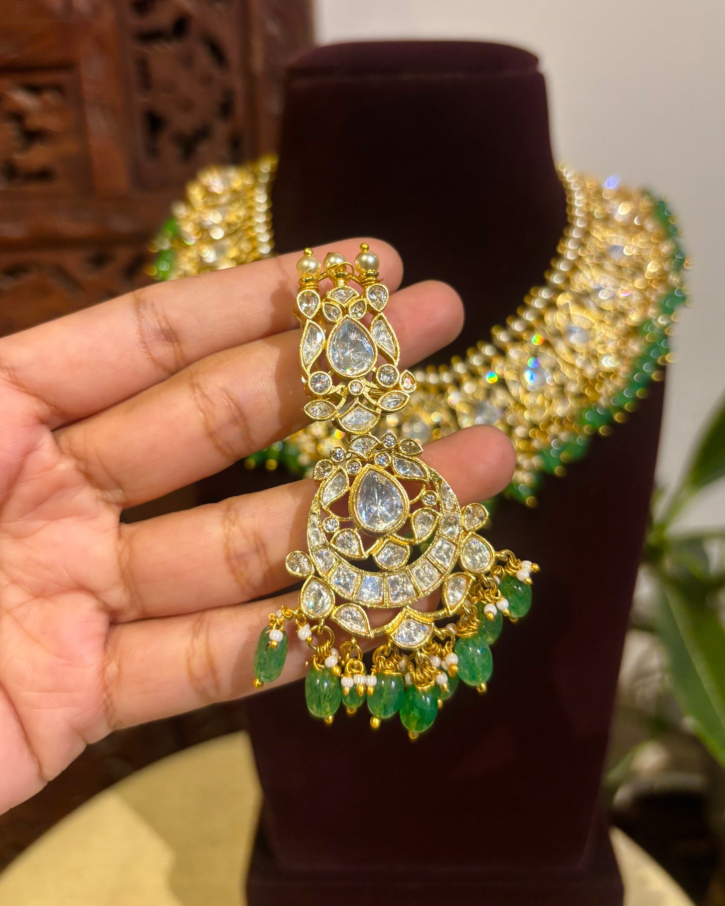 Mossanite Necklace with Matching Earrings | NC526