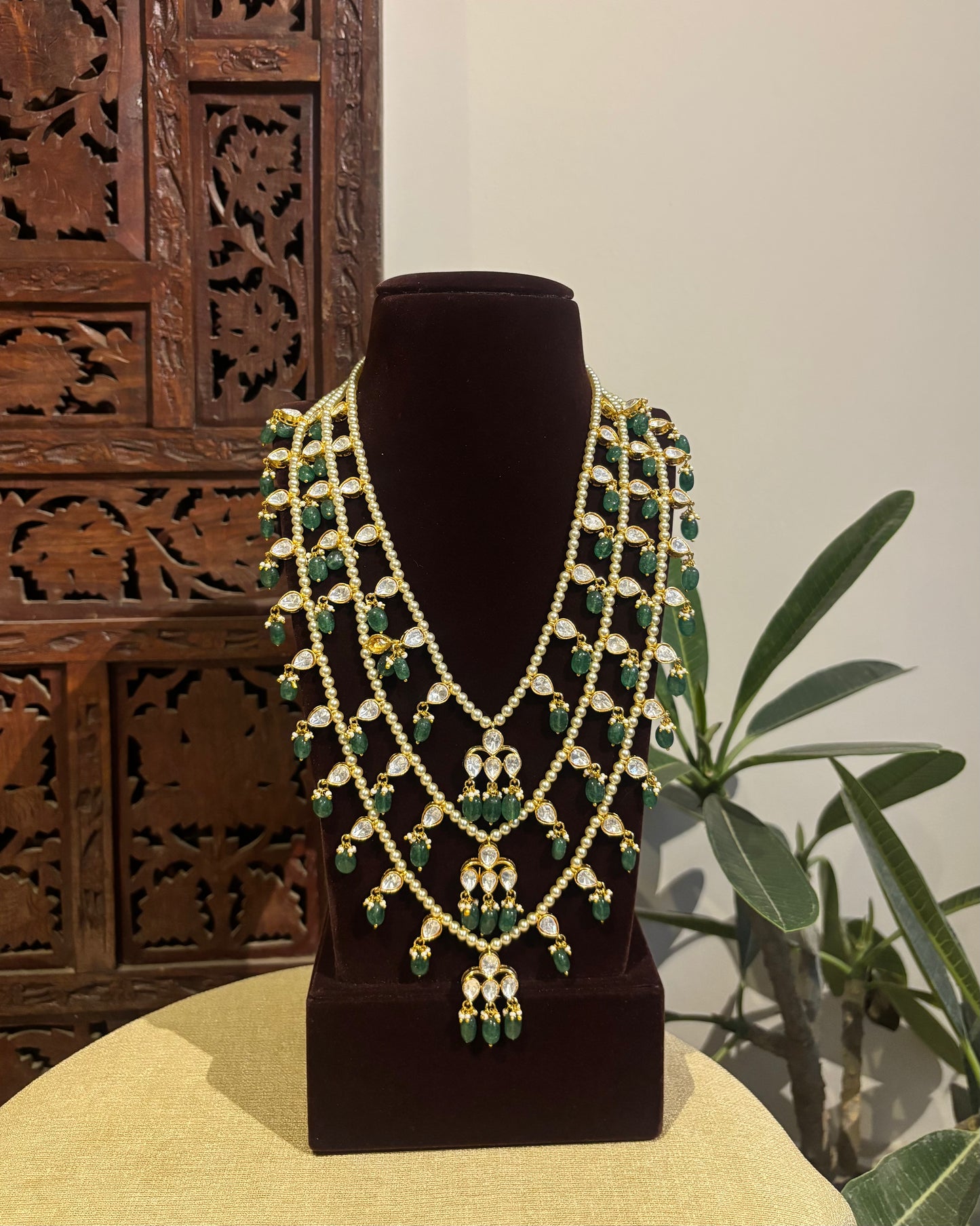 Teenlada Necklace – Mossanite & Pearl Layered Set | NC527