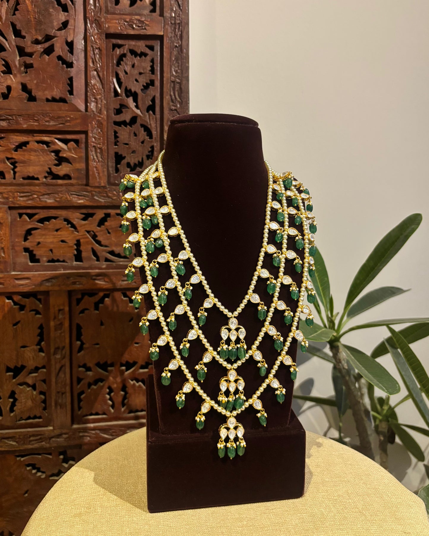 Teenlada Necklace – Mossanite & Pearl Layered Set | NC527