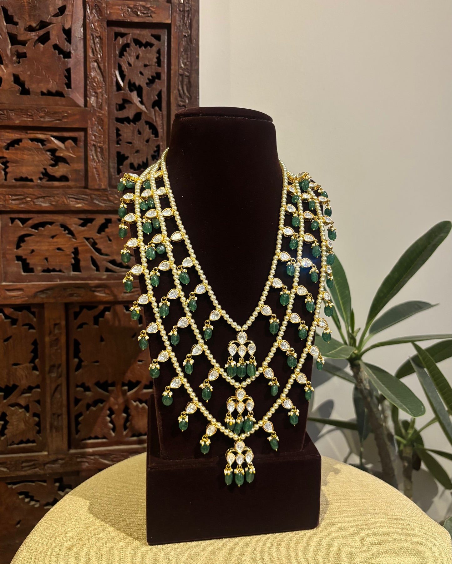 Teenlada Necklace – Mossanite & Pearl Layered Set | NC527
