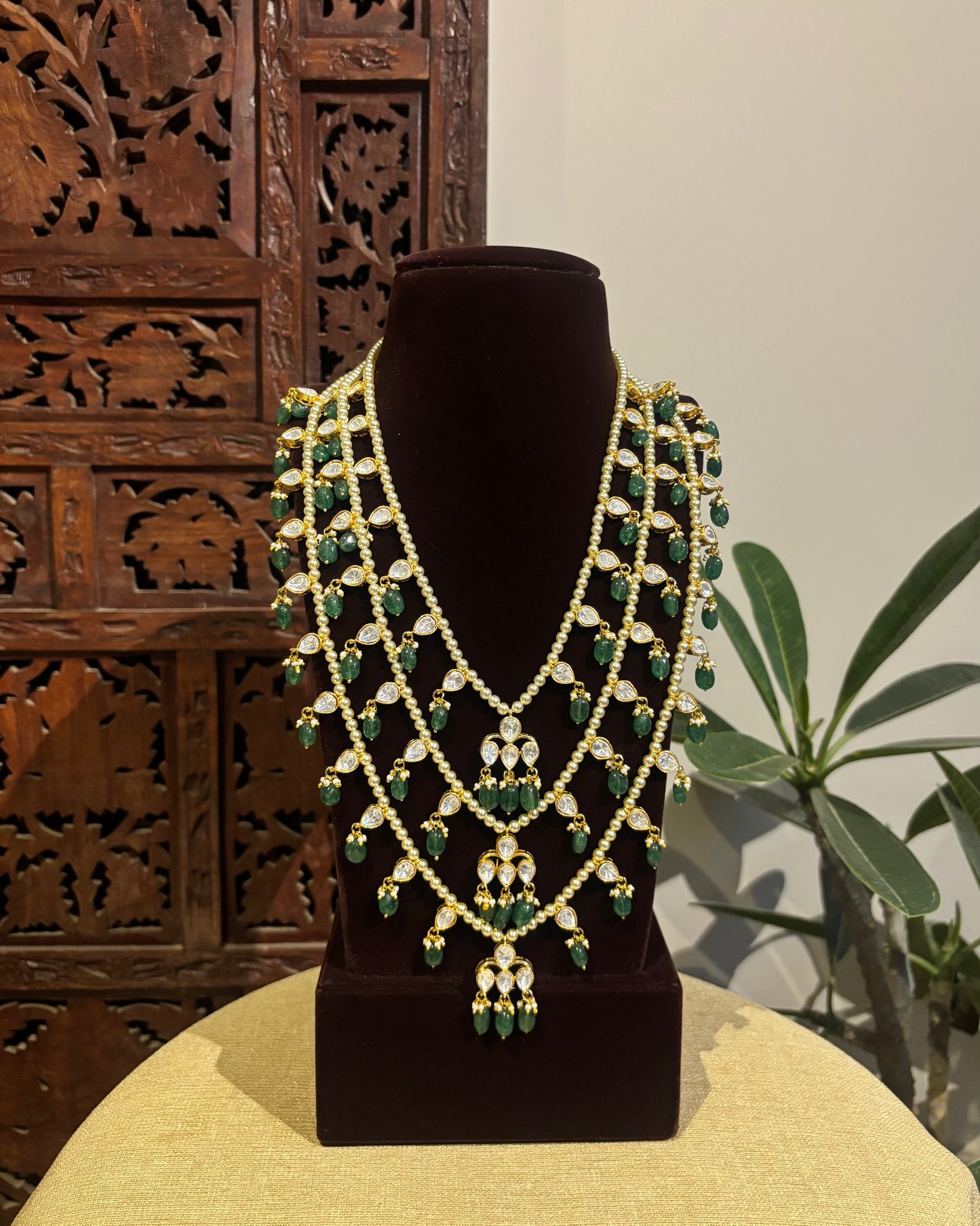 Teenlada Necklace – Mossanite & Pearl Layered Set | NC527