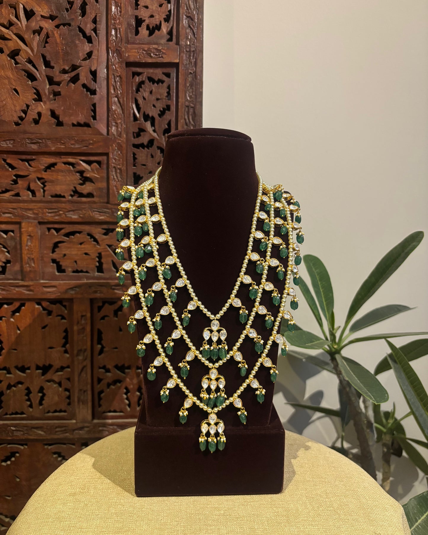 Teenlada Necklace – Mossanite & Pearl Layered Set | NC527