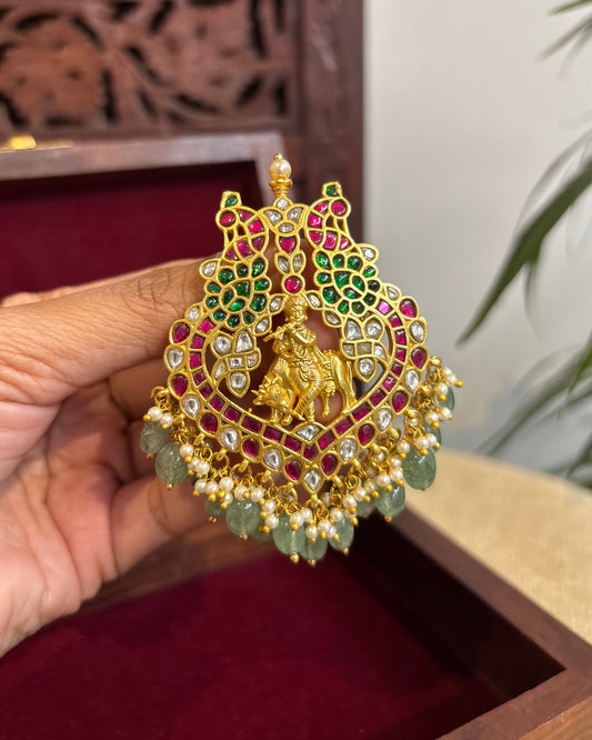 Antique Jadau Kundan Krishna Pendant | HA265