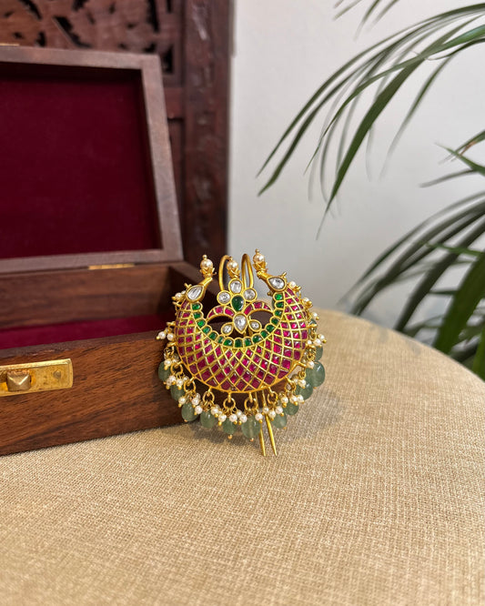 Multicolor Handcrafted Jadau Kundan Hair Pin | HA264