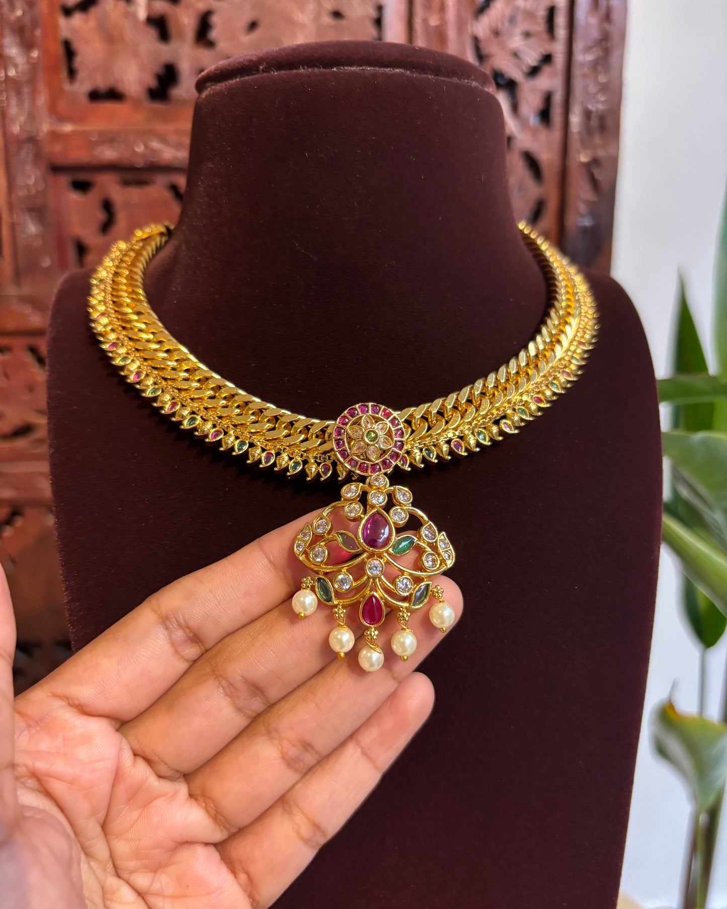 Detachable Pendant Kemp Jalebi Necklace – Versatile Necklace | NC170