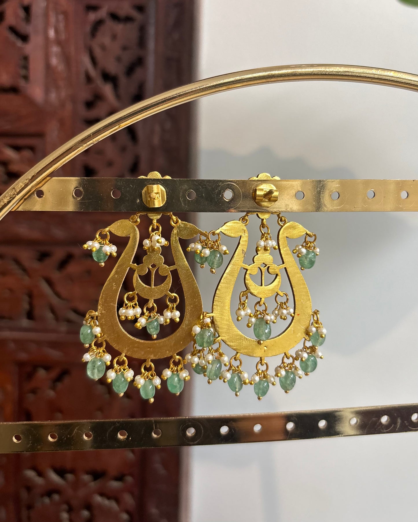 Statement Swan Jadau Kundan Chandbali Earrings | ER187