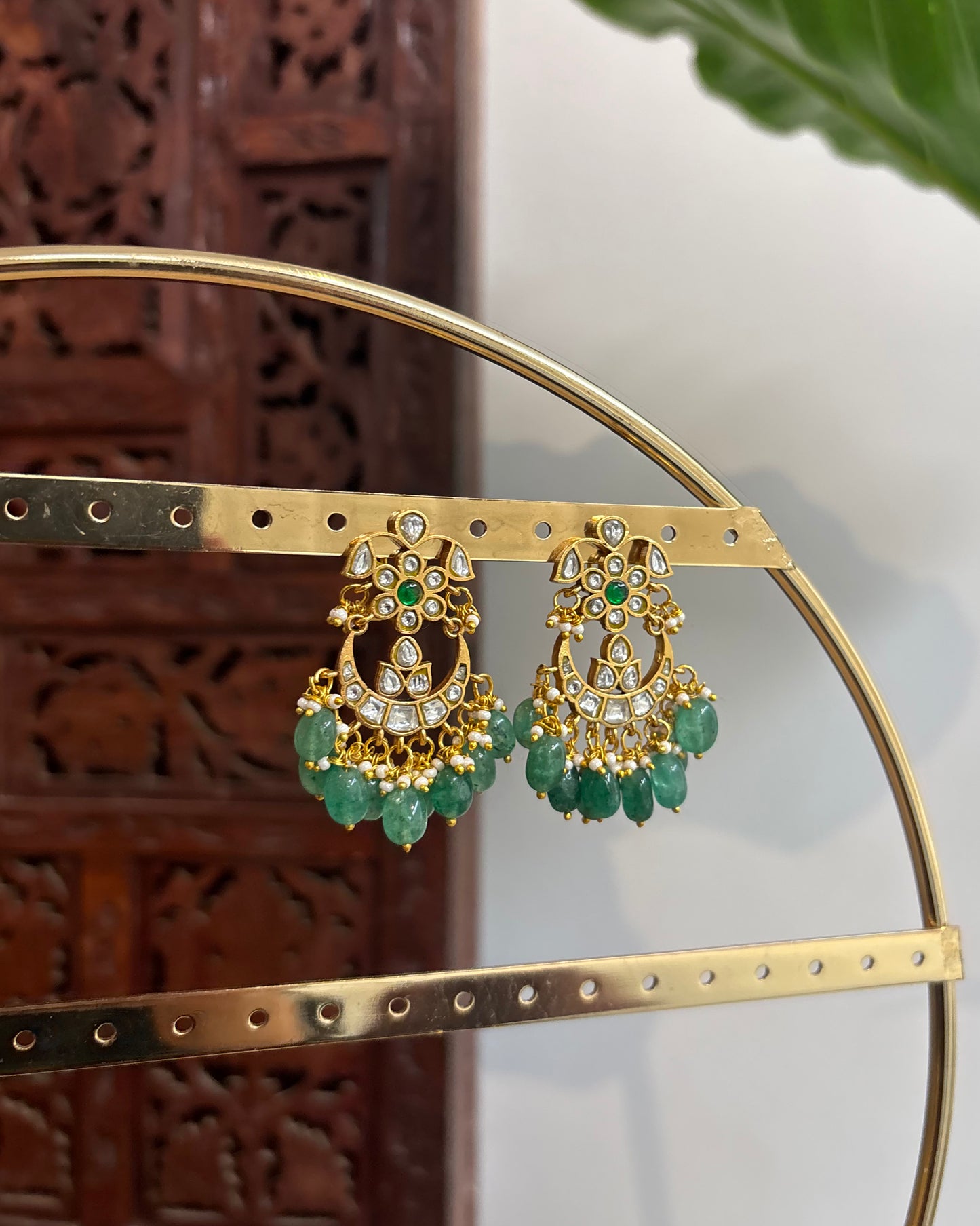 Floral White Jadau Kundan Earrings | ER189